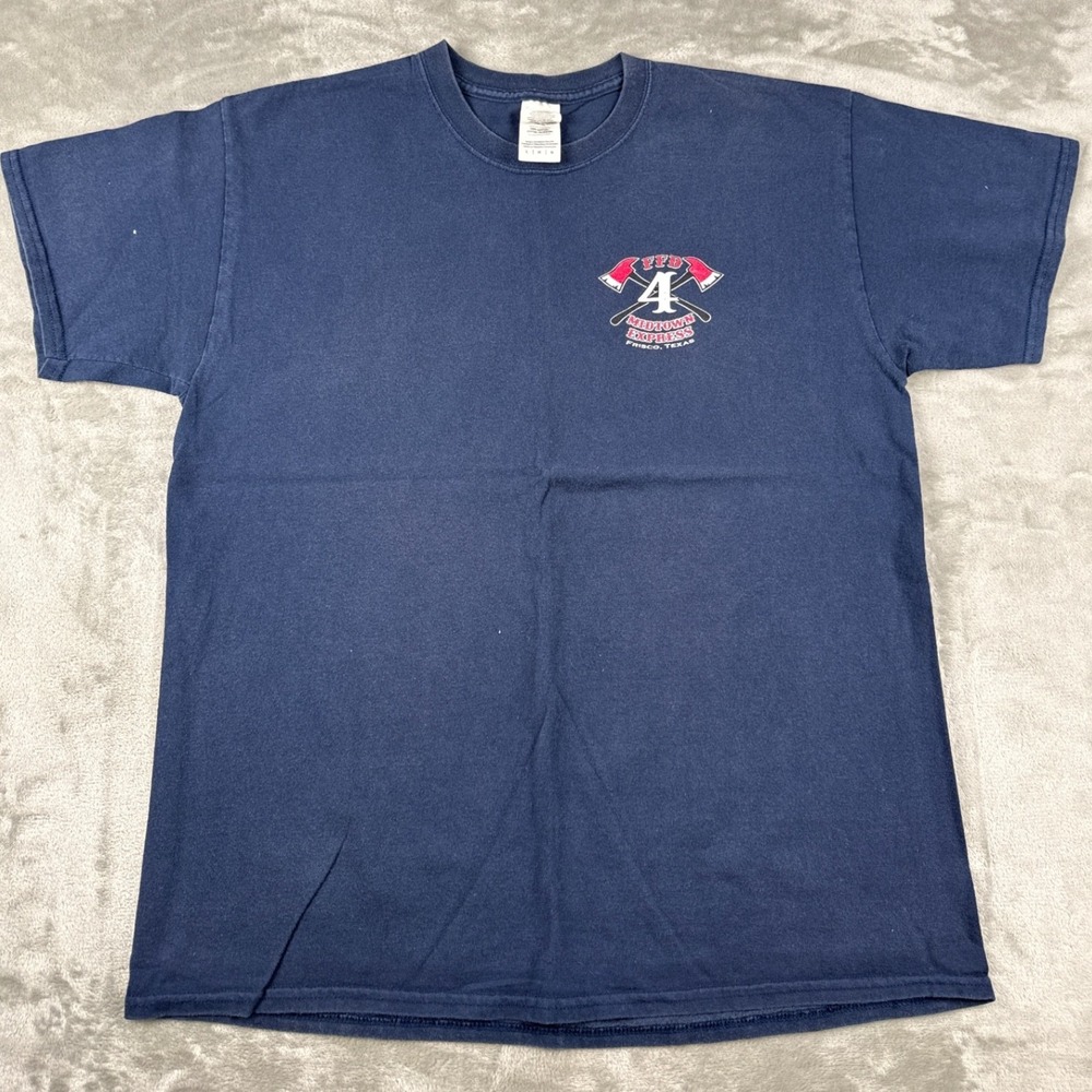 Gildan Mens Frisco Fire Dept Midtown Express Station 4‎ Graphic T-Shirt Navy L